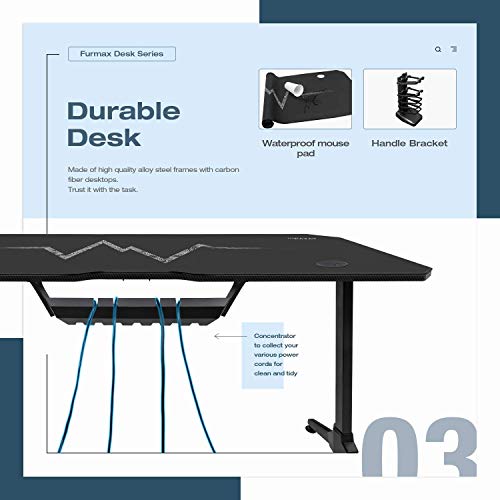 Furmax Office Desk Y-Shaped PC Computer Table with Full Mouse Pad